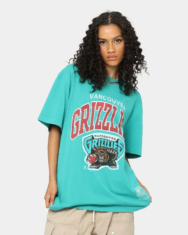 Mitchell & Ness Vancouver Grizzlies XL Arch Vintage T-Shirt Faded Teal Notch Collar Peter Pan Collar Cowl Neck Mitchell & Ness Vancouver Grizzlies XL Arch Vintage T-Shirt Faded Teal Notch Collar Peter Pan Collar Cowl Neck