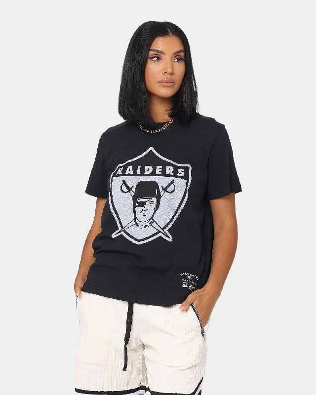 Mitchell & Ness Women's Las Vegas Raiders Vintage NFL Big Logo T-Shirt Faded Black