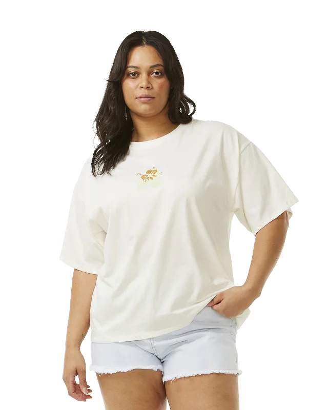 Island Heritage T-Shirt in Bone Real Fur Shearling Chenille