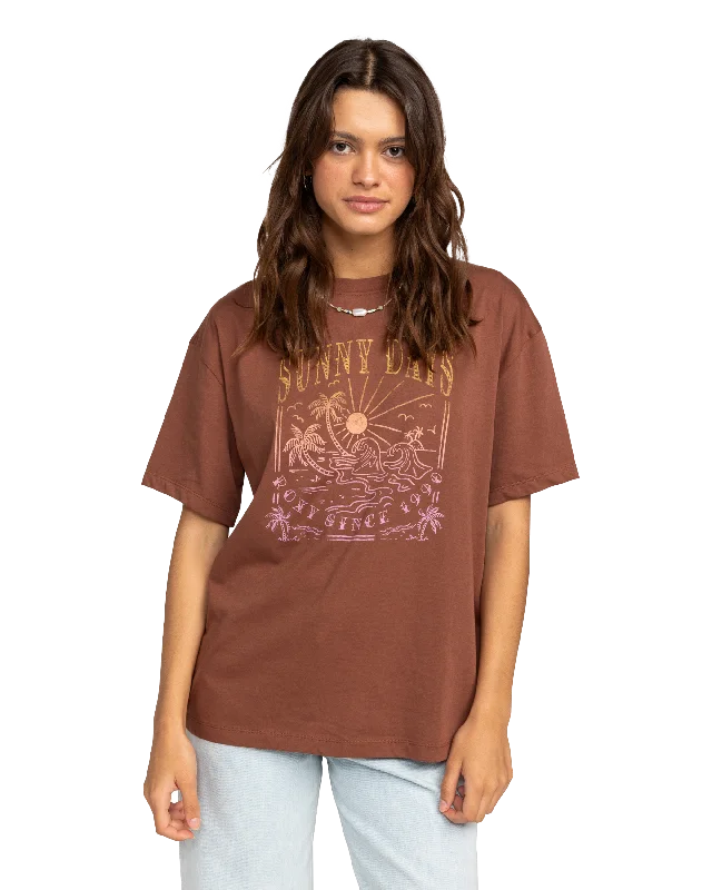 Dreamers T-Shirt in Rootbeer Print Jacquard Patchwork