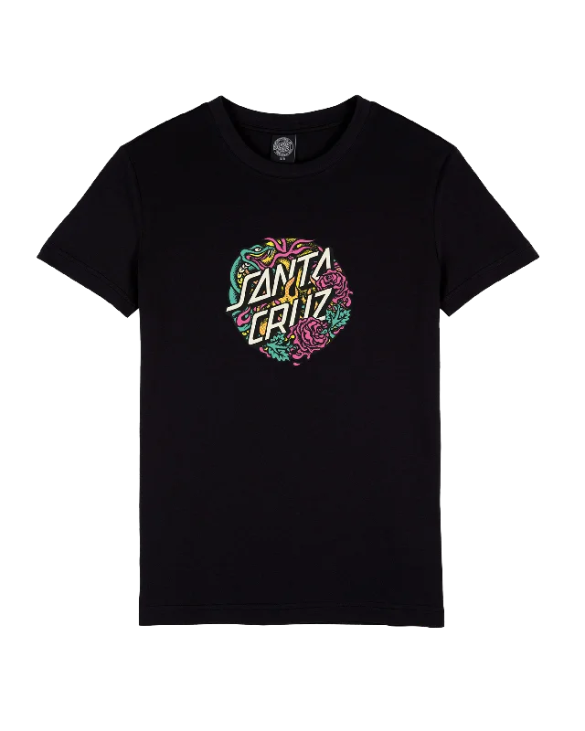Dressen Snake Front T-Shirt in Black Fleece Fabric Down Fabric Feather Fabric