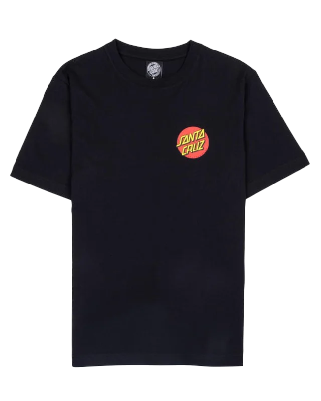 Womens Classic Dot Chest T-Shirt in Black Polka Dot Checkered Tartan
