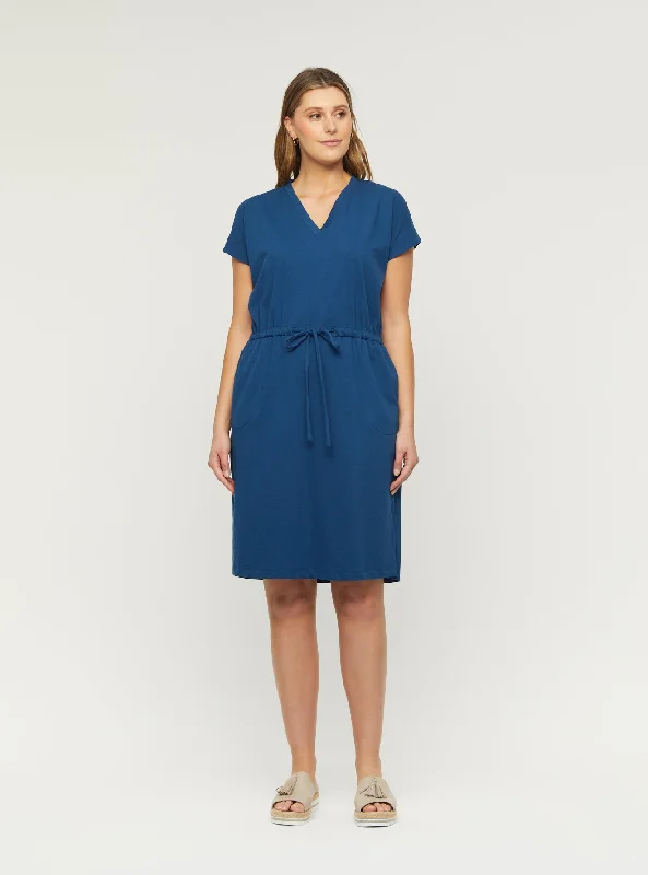 Solero T-Shirt Dress Hooded Caped Shawl Collar