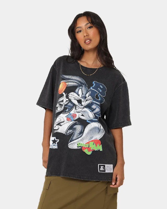 Starter X Space Jam Buggs Vintage T-Shirt Washed Black Fitted T-Shirt Seamless Stretchy Starter X Space Jam Buggs Vintage T-Shirt Washed Black Fitted T-Shirt Seamless Stretchy