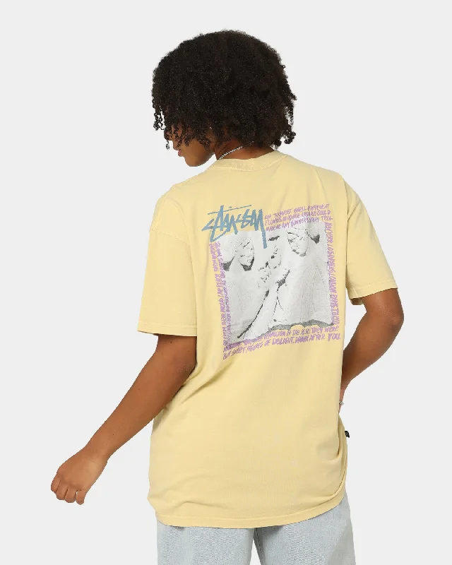 Stussy Elation 50/50 Short Sleeve T-Shirt Lemon Mesh Canvas Denim