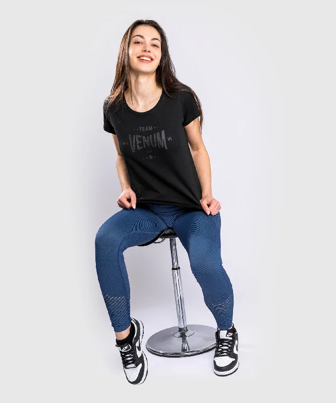 Venum Team 2.0 T-Shirt - For Women - Black/Black Hooded Caped Shawl Collar