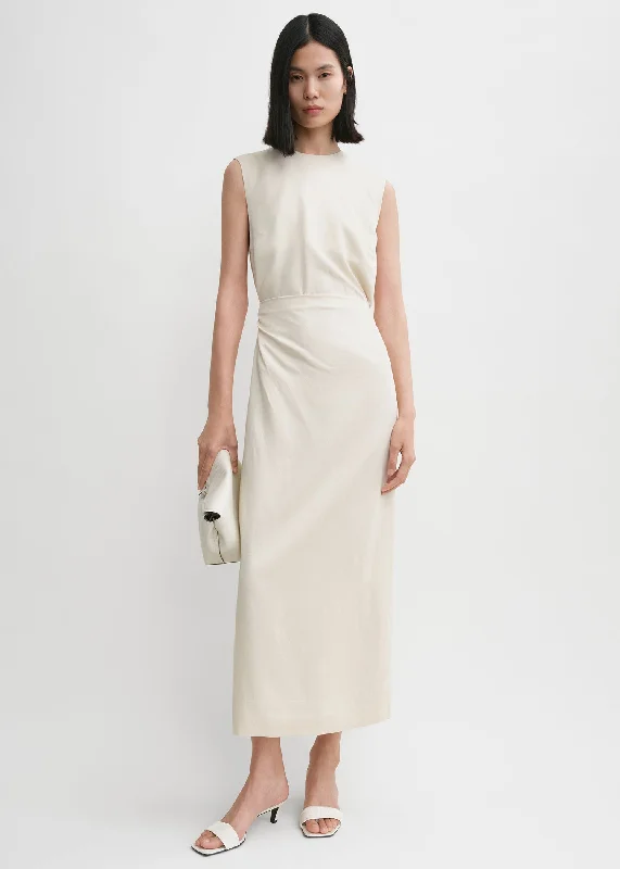 Fluid tie-waist dress pearl Tunics Chinos classic