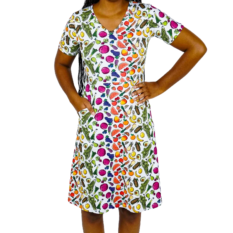 Fruits & Veggies A-Line Dress (With Waist Seam) [FINAL SALE] Tunics Trousers formal