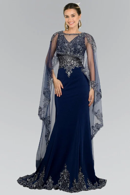 Long Evening Gown Prom Cape Dress Tunics Sale discount