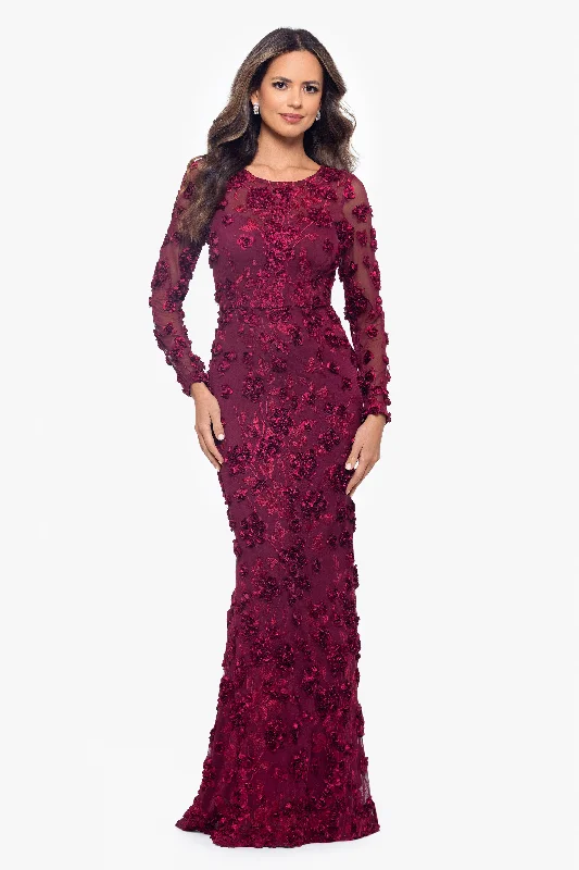 "Cassie" Long Sleeve Embellished Long Dress Tunics Spring floral