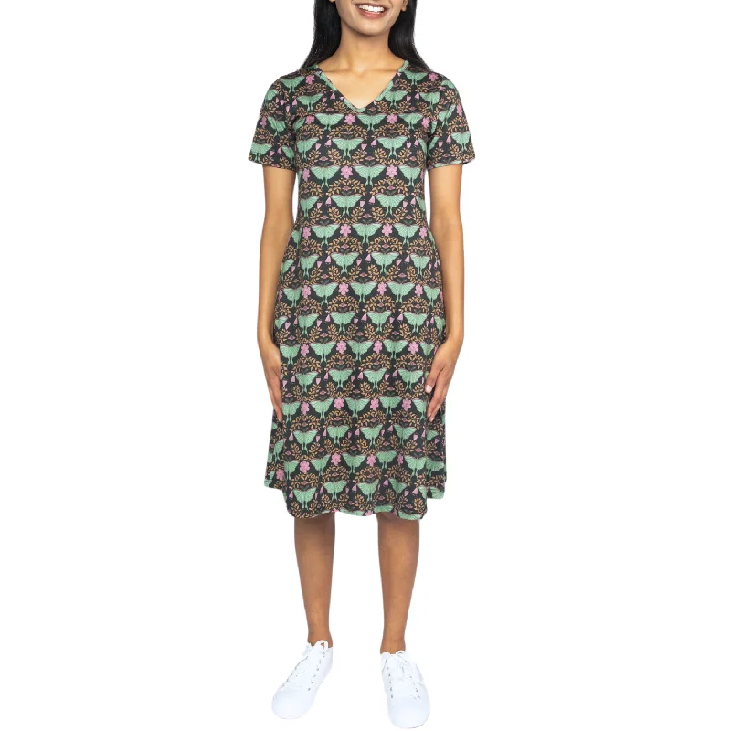 Luna Moth A-Line Dress (No Waist Seam) Tunics Prom sequined