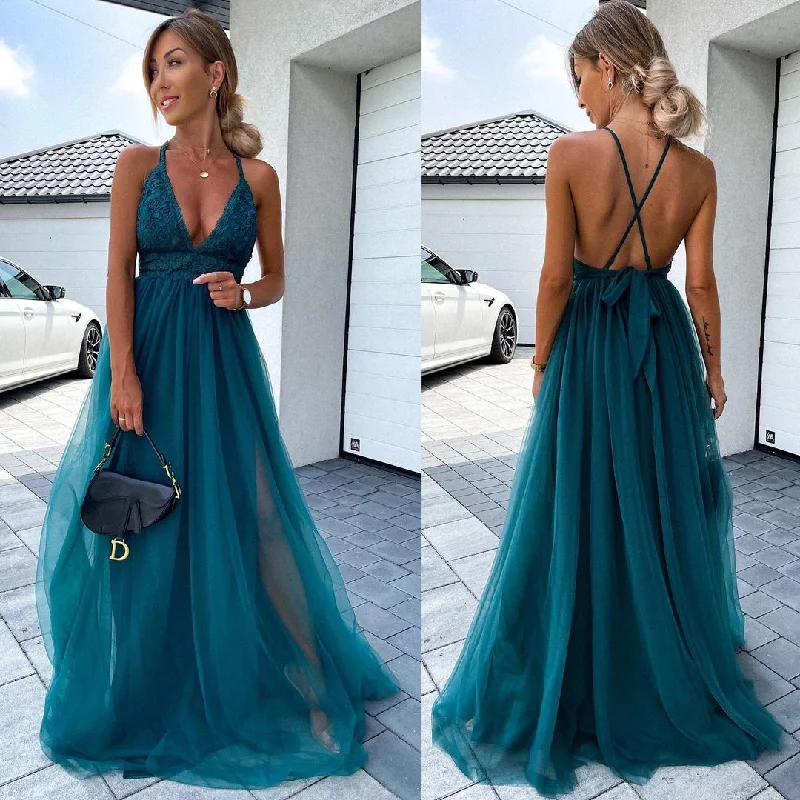 Mesh Deep V Dress Long Dress Tunics Recommended stylist