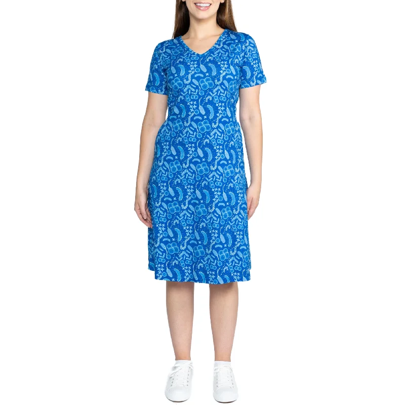 Paisley Bacteria A-Line Dress (No Waist Seam) Tunics Spring floral