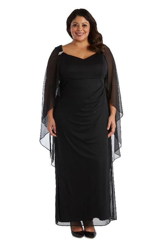 R&M Richards 2359W Long Plus Size Cape Gown Tunics Cozy comfortable