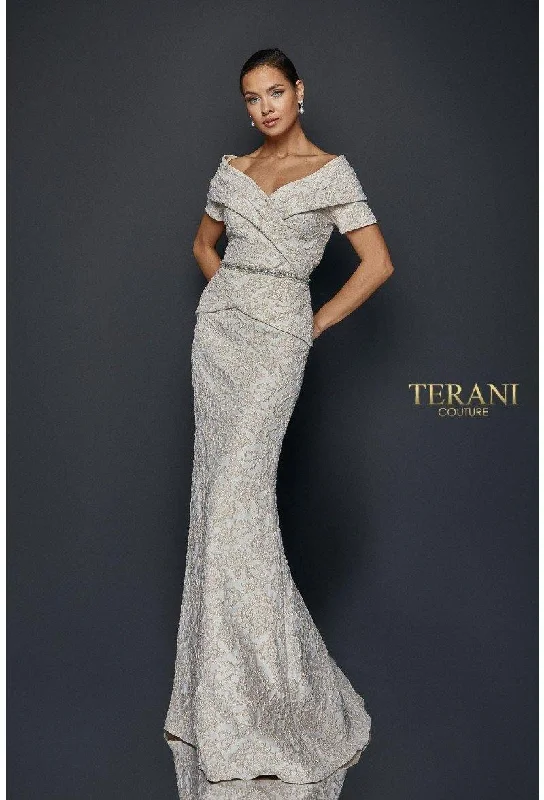 Terani Couture 1921M0727 Formal Long Dress Tunics Bridal satin