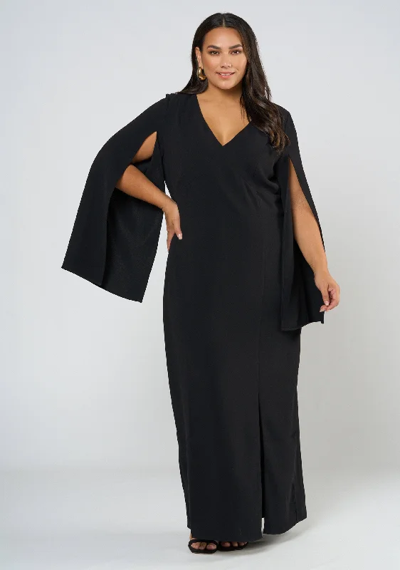 Main Character Maxi Cape Dress Tunics Solid Classic