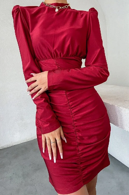 WOMEN PUFF SLEEVE SHIRRED EMPIRE WAIST SEXY DRESS Tunics Occasion special