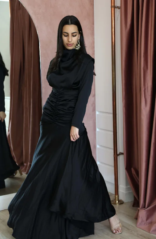 Midnight Bliss Gown Black by HSH Tunics Fleece cozy