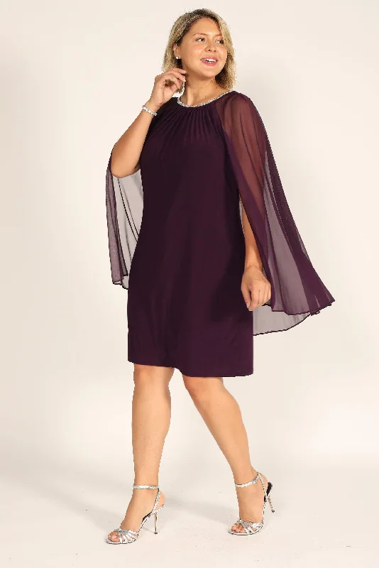 R&M Richards 2496W Short Plus Size Cape Dress Tunics Chinos classic