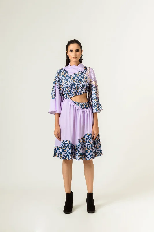 Rage Print Waist Cut Out Dress Tunics Luxurious high-end