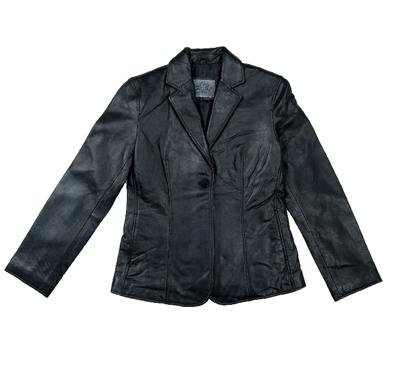 Lucky Leather 6080 Black Ladies Lambskin Jacket Bomber Jacket Anorak Windbreaker