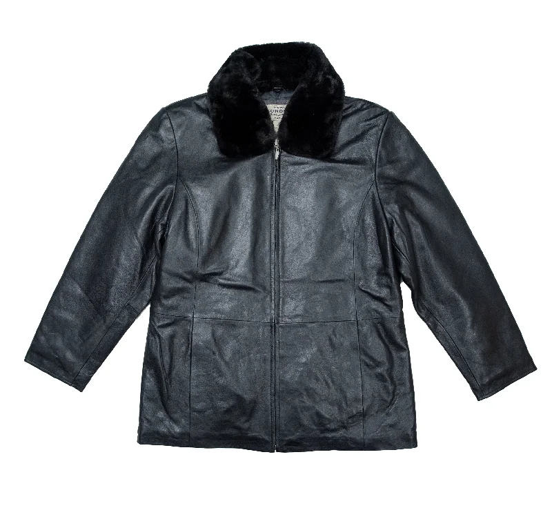 Lucky Leather 89027 Black Ladies Front Zipper Jacket Print Jacket Jacquard Jacket Patchwork Jacket Lucky Leather 89027 Black Ladies Front Zipper Jacket Print Jacket Jacquard Jacket Patchwork Jacket