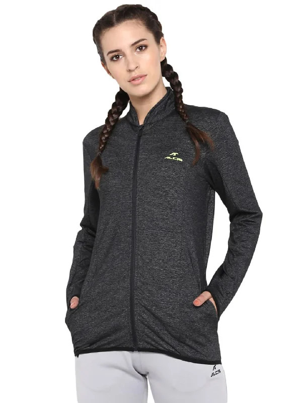 Alcis Women Charcoal Solid Jackets Quilted Jacket Puffer Jacket Insulated Jacket