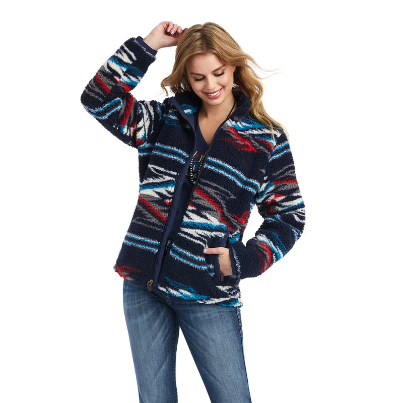'Ariat' Women's Fleece Chimayo Jacket - Chimayo Jacquard Sherpa Herringbone Jacket Houndstooth Jacket Plaid Jacket 'Ariat' Women's Fleece Chimayo Jacket - Chimayo Jacquard Sherpa Herringbone Jacket Houndstooth Jacket Plaid Jacket