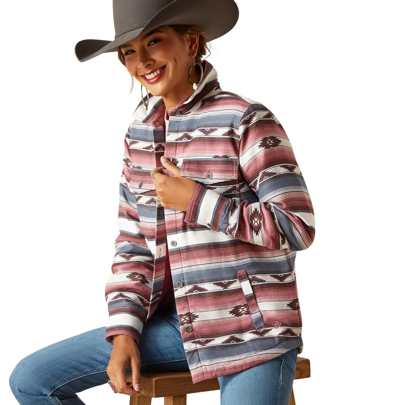 'Ariat' Women's Shacket Shirt Jacket - Serape Chenille Fabric Brocade Fabric Lace Fabric 'Ariat' Women's Shacket Shirt Jacket - Serape Chenille Fabric Brocade Fabric Lace Fabric