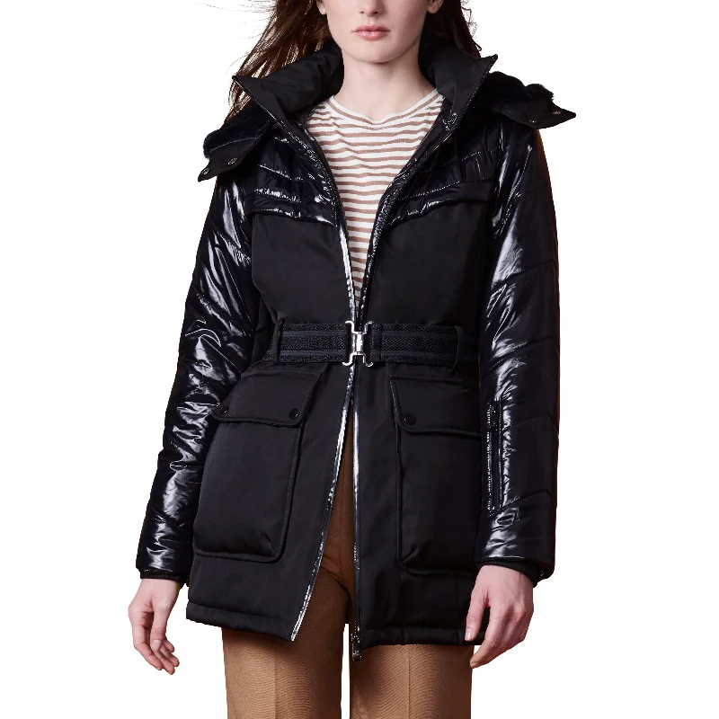 Belted Ski Jacket Nylon Fabric Polyester Fabric Spandex Fabric