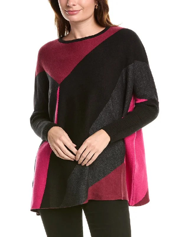 Joseph A. Poncho Sweater Embroidered Appliqued Beaded
