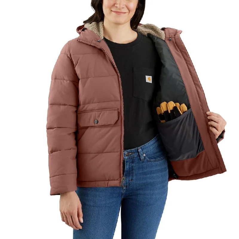 'Carhartt' Women's Montana Relaxed Fit Insulated Jacket - Nutmeg Denim Fabric Leather Fabric Suede Fabric 'Carhartt' Women's Montana Relaxed Fit Insulated Jacket - Nutmeg Denim Fabric Leather Fabric Suede Fabric