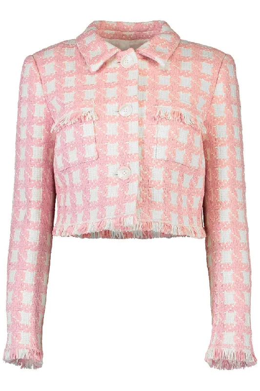 Gingham Tweed Cropped Jacket Rayon Fabric Velvet Fabric Corduroy Fabric