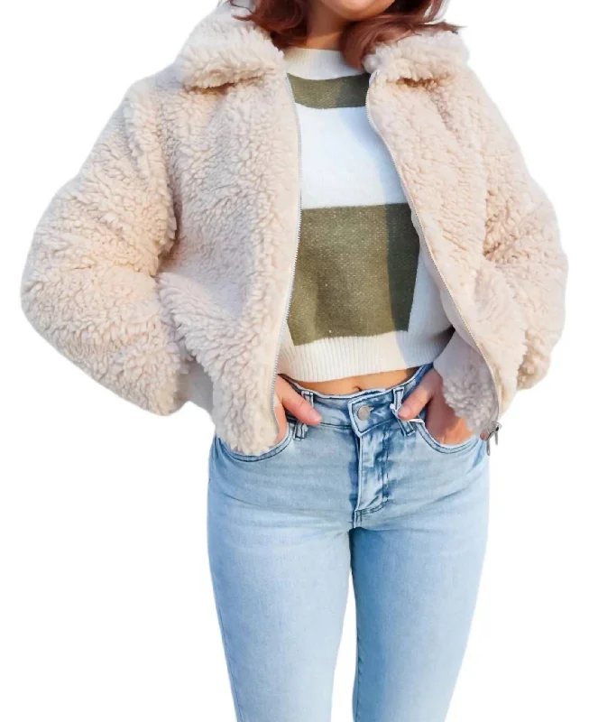 Juliette Shearling Jacket In Cream Appliqued Jacket Beaded Jacket Sequined Jacket