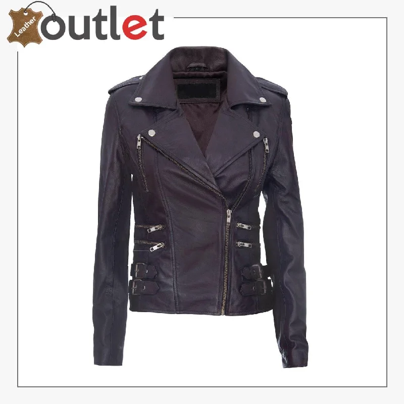 Ladies Purple Real 100% Lamb Nappa Leather Biker Jacket Chenille Jacket Brocade Jacket Lace Jacket Ladies Purple Real 100% Lamb Nappa Leather Biker Jacket Chenille Jacket Brocade Jacket Lace Jacket