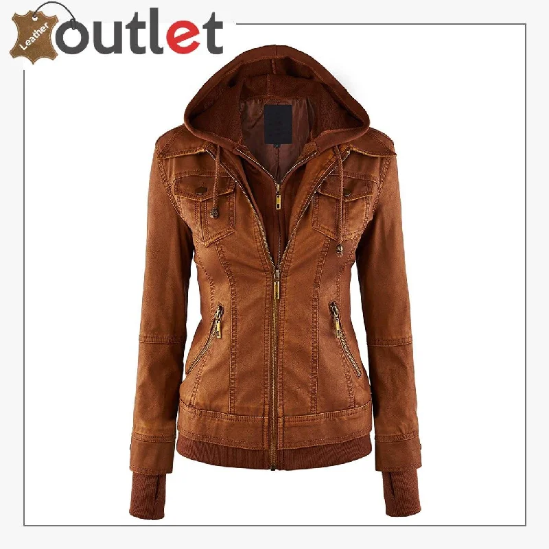 Leather Moto Biker Fashion Jacket For Women Elasticated Jacket Padded Jacket Insulated Jacket Leather Moto Biker Fashion Jacket For Women Elasticated Jacket Padded Jacket Insulated Jacket