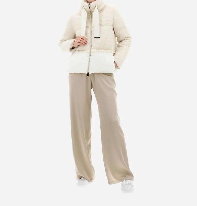 Lux Boulé And Nuage Jacket In Ivory Belted Jacket Elasticated Jacket Padded Jacket