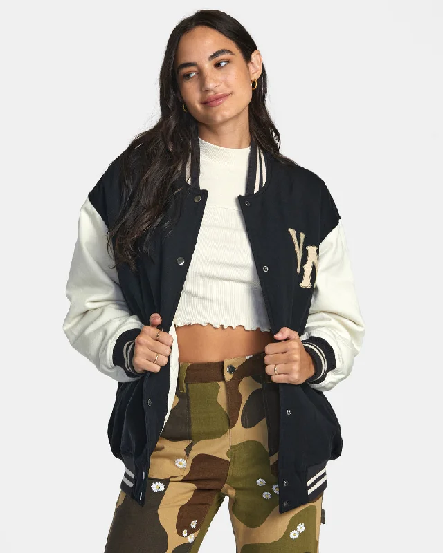 Packin Letterman Jacket - Pirate Black Oversized Jacket Tailored Jacket Straight Jacket Packin Letterman Jacket - Pirate Black Oversized Jacket Tailored Jacket Straight Jacket