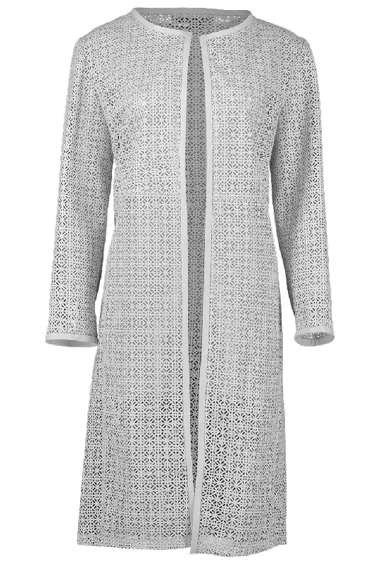 Perforated Laser Duster Jacket V-Neck Jacket Boat Neck Jacket Square Neck Jacket