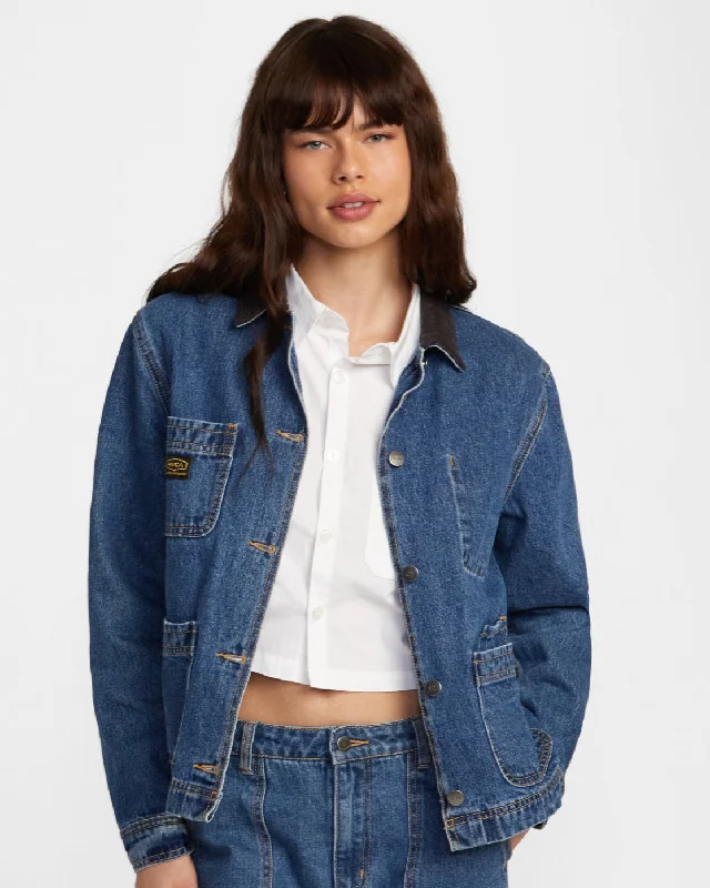 Dayshift Denim Chore Coat Jackets - Blue Rinse Denim Jacket Leather Jacket Suede Jacket Dayshift Denim Chore Coat Jackets - Blue Rinse Denim Jacket Leather Jacket Suede Jacket
