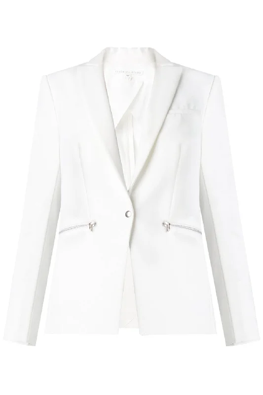 Scuba Dickey Jacket - White Herringbone Jacket Checkered Jacket Solid Jacket