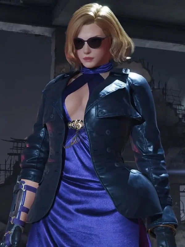 Tekken 8 Nina Williams Leather Jacket One-Shoulder Jacket Off-the-Shoulder Jacket Asymmetrical Jacket Tekken 8 Nina Williams Leather Jacket One-Shoulder Jacket Off-the-Shoulder Jacket Asymmetrical Jacket