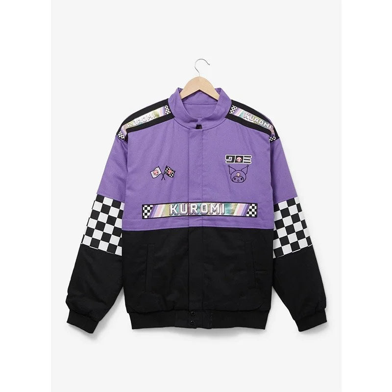 Tokyo Kuromi Racing Jacket Hooded Jacket Caped Jacket Shawl Collar Jacket