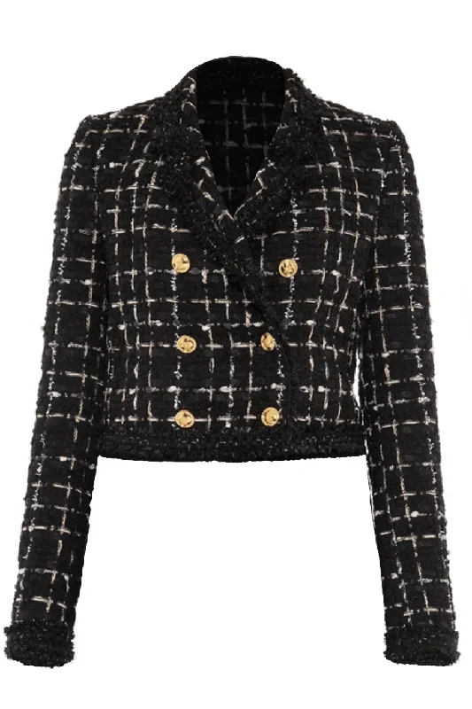 Tweed Check Jacket Bomber Jacket Anorak Windbreaker