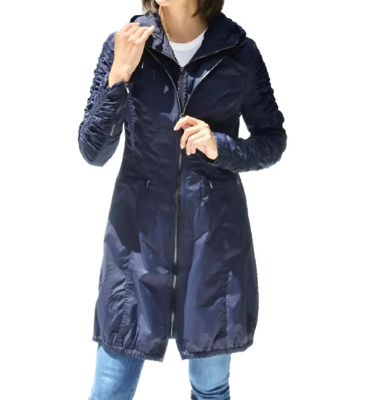 Ula Quilted Vest Jacket In Navy Anorak Shell Jacket Lightweight Jacket