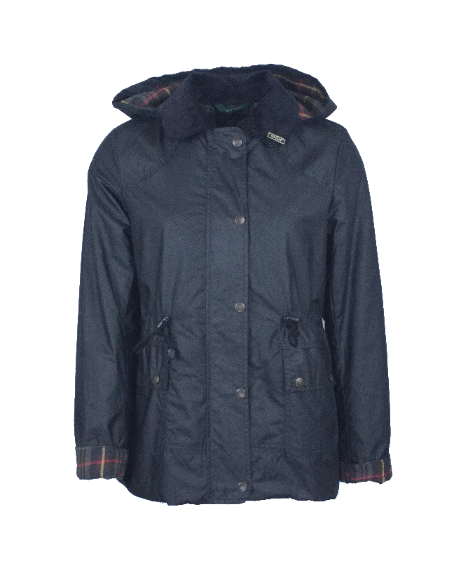 W307 - Women's Breathable/Waterproof Wax Jacket - NAVY Lace Jacket Ribbed Jacket Sequined Jacket