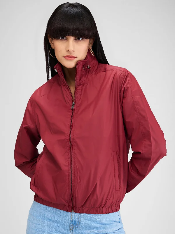 Spykar Red Full Sleeves Solid Jacket For Women Corduroy Jacket Velvet Jacket Brocade Jacket Spykar Red Full Sleeves Solid Jacket For Women Corduroy Jacket Velvet Jacket Brocade Jacket