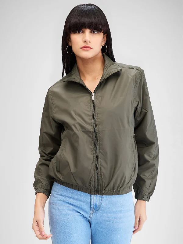 Spykar Green Full Sleeves Solid Jacket For Women Notch Collar Jacket Peter Pan Collar Jacket Cowl Neck Jacket Spykar Green Full Sleeves Solid Jacket For Women Notch Collar Jacket Peter Pan Collar Jacket Cowl Neck Jacket