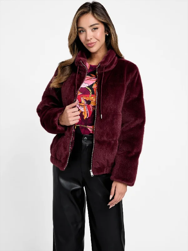 Zarleen Faux-Fur Jacket Hoodie Zip-Up Jacket Button-Up Jacket