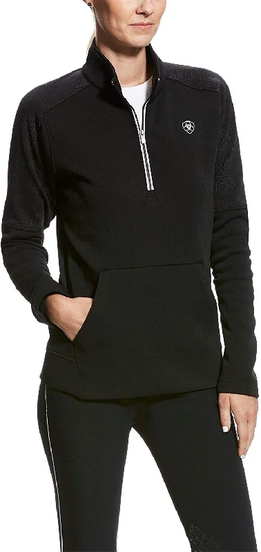 Ariat Women's Sonar 1/2 Zip Sweatshirt Hoodie with Hem Fringe Bohemian Relaxed